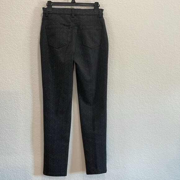 Gloria Vanderbilt Amanda Ponte Knit Black & Gray Chevron Pattern Pant Size 4 - Picture 5 of 7